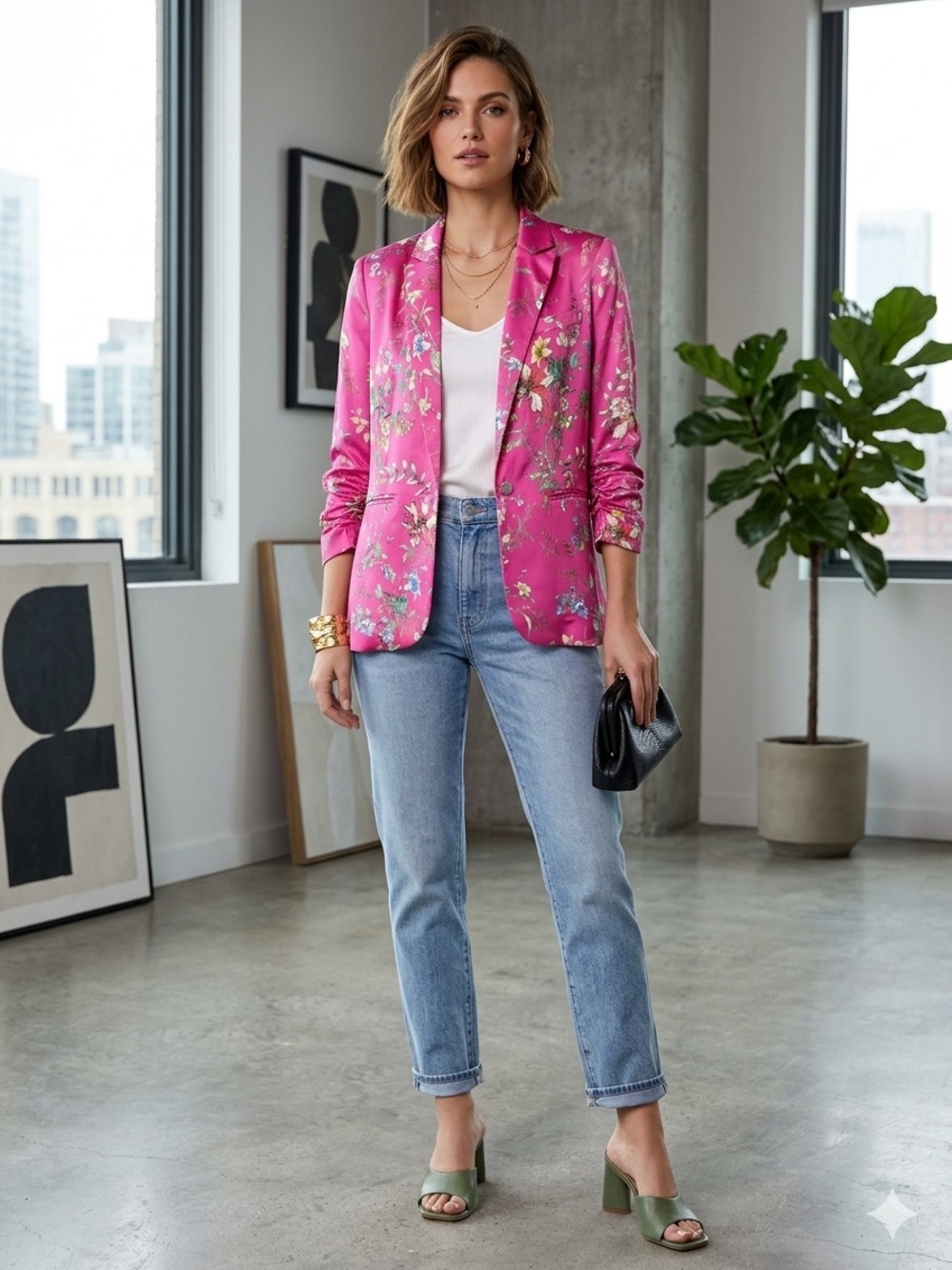 Generation Love Pink Floral Tailored Blazer